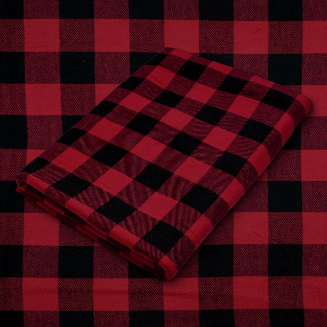 Buffalo Plaid Small Yarn Dyed Flannel Fabric. FP41